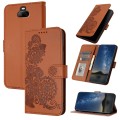 For Sony Xperia 20 Datura Flower Embossed Flip Leather Phone Case(Brown)