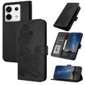 For Xiaomi Redmi Note 13 Pro 4G Datura Flower Embossed Flip Leather Phone Case(Black)