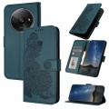 For Xiaomi Redmi A3 Datura Flower Embossed Flip Leather Phone Case(Dark Green)