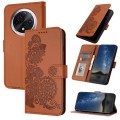 For Xiaomi Redmi A3 Pro Datura Flower Embossed Flip Leather Phone Case(Brown)