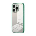 For iPhone 15 Pro Transparent Plating Fine Hole Phone Case(Green)