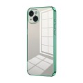 For iPhone 15 Plus Transparent Plating Fine Hole Phone Case(Green)