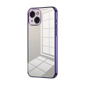 For iPhone 15 Transparent Plating Fine Hole Phone Case(Purple)