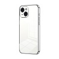 For iPhone 15 Transparent Plating Fine Hole Phone Case(Silver)
