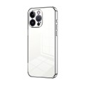 For iPhone 14 Pro Max Transparent Plating Fine Hole Phone Case(Silver)