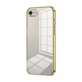 For iPhone SE 2022 / 2020 / 8 / 7 Transparent Plating Fine Hole Phone Case(Gold)