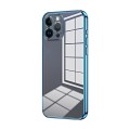 For iPhone 13 Pro Max Transparent Plating Fine Hole Phone Case(Blue)