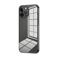 For iPhone 13 Pro Max Transparent Plating Fine Hole Phone Case(Black)