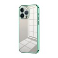 For iPhone 13 Pro Transparent Plating Fine Hole Phone Case(Green)
