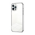 For iPhone 12 Pro Max Transparent Plating Fine Hole Phone Case(Silver)