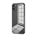 For iPhone 11 Pro Max Transparent Plating Fine Hole Phone Case(Black)