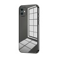 For iPhone 11 Transparent Plating Fine Hole Phone Case(Black)