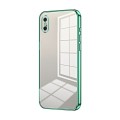 For iPhone X / XS Transparent Plating Fine Hole Phone Case(Green)