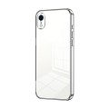 For iPhone XR Transparent Plating Fine Hole Phone Case(Silver)