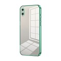 For iPhone XS Max Transparent Plating Fine Hole Phone Case(Green)