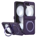 For Samsung Galaxy Z Flip5 5G 360 Degree Stand MagSafe Magnetic All-inclusive Phone Case(Dark Purple