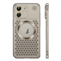 For iPhone 12 Spring Buckle MagSafe Magnetic Metal Aromatherapy Phone Case(Grey)