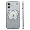 For iPhone 12 Spring Buckle MagSafe Magnetic Metal Aromatherapy Phone Case(Silver)