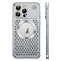 For iPhone 12 Pro Spring Buckle MagSafe Magnetic Metal Aromatherapy Phone Case(Silver)