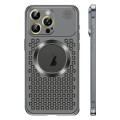 For iPhone 12 Pro Max Spring Buckle MagSafe Magnetic Metal Aromatherapy Phone Case(Black)