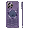For iPhone 12 Pro Max Spring Buckle MagSafe Magnetic Metal Aromatherapy Phone Case(Purple)