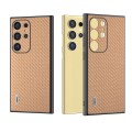 For Samsung Galaxy S24 Ultra 5G ABEEL Carbon Fiber Texture Protective Phone Case(Gold)