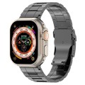 For Apple Watch Ultra 2 49mm Safety Buckle Trapezoid Titanium Steel Watch Band(Grey)