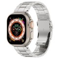 For Apple Watch Ultra 49mm Safety Buckle Trapezoid Titanium Steel Watch Band(Silver)