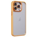 For iPhone 15 Pro Max Invisible Lens Holder PC + TPU Frosted Phone Case(Orange)