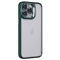 For iPhone 15 Pro Max Invisible Lens Holder PC + TPU Frosted Phone Case(Green)