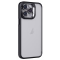 For iPhone 15 Pro Max Invisible Lens Holder PC + TPU Frosted Phone Case(Black)
