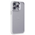 For iPhone 15 Pro Invisible Lens Holder PC + TPU Frosted Phone Case(White)
