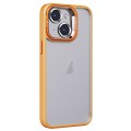 For iPhone 15 Plus Invisible Lens Holder PC + TPU Frosted Phone Case(Orange)