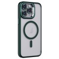 For iPhone 15 Pro Max Invisible Lens Holder PC + TPU Frosted MagSafe Phone Case(Green)