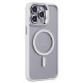 For iPhone 13 Pro Max Invisible Lens Holder PC + TPU Frosted MagSafe Phone Case(White)