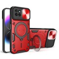 For itel S23 CD Texture Sliding Camshield Magnetic Holder Phone Case(Red)
