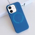 For iPhone 12 MagSafe Magnetic Liquid Silicone Phone Case(Sea Blue)