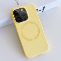 For iPhone 12 Pro Max MagSafe Magnetic Liquid Silicone Phone Case(Yellow)
