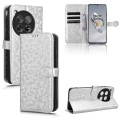 For OnePlus 12 Honeycomb Dot Texture Leather Phone Case(Silver)