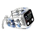 For Apple Watch Series 8 45mm Butterfly Chain Bracelet Metal Watch Band(Blue)