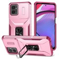 For Motorola Moto G Power 2023 Sliding Camshield Holder Phone Case(Pink + Rose Red)