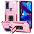 For Motorola G Pure/G Play 2023/G Power 2022 Sliding Camshield Holder Phone Case(Pink + Rose Red)