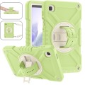 For Samsung Galaxy Tab A7 Lite X Rotation PC Hybrid Silicone Tablet Case with Strap(Yellow Green Whi