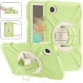For Samsung Galaxy Tab A9 X110 X Rotation PC Hybrid Silicone Tablet Case with Strap(Yellow Green Whi