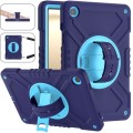 For Samsung Galaxy Tab A9+ X210 X Rotation PC Hybrid Silicone Tablet Case with Strap(Navy Sky Blue)