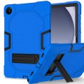 For Samsung Galaxy Tab A9+ X216 Contrast Color Robot Silicone Hybrid PC Tablet Case with Holder(Blue