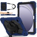 For Samsung Galaxy Tab A9+ X216 Contrast Color Robot C2 Silicone Hybrid PC Tablet Case(Navy Black)