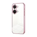 For OnePlus Ace 2V / Nord 3 Transparent Plating Fine Hole Phone Case(Pink)