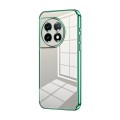For OnePlus 11 Transparent Plating Fine Hole Phone Case(Green)