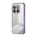 For OnePlus 10T / Ace Pro Transparent Plating Fine Hole Phone Case(Purple)